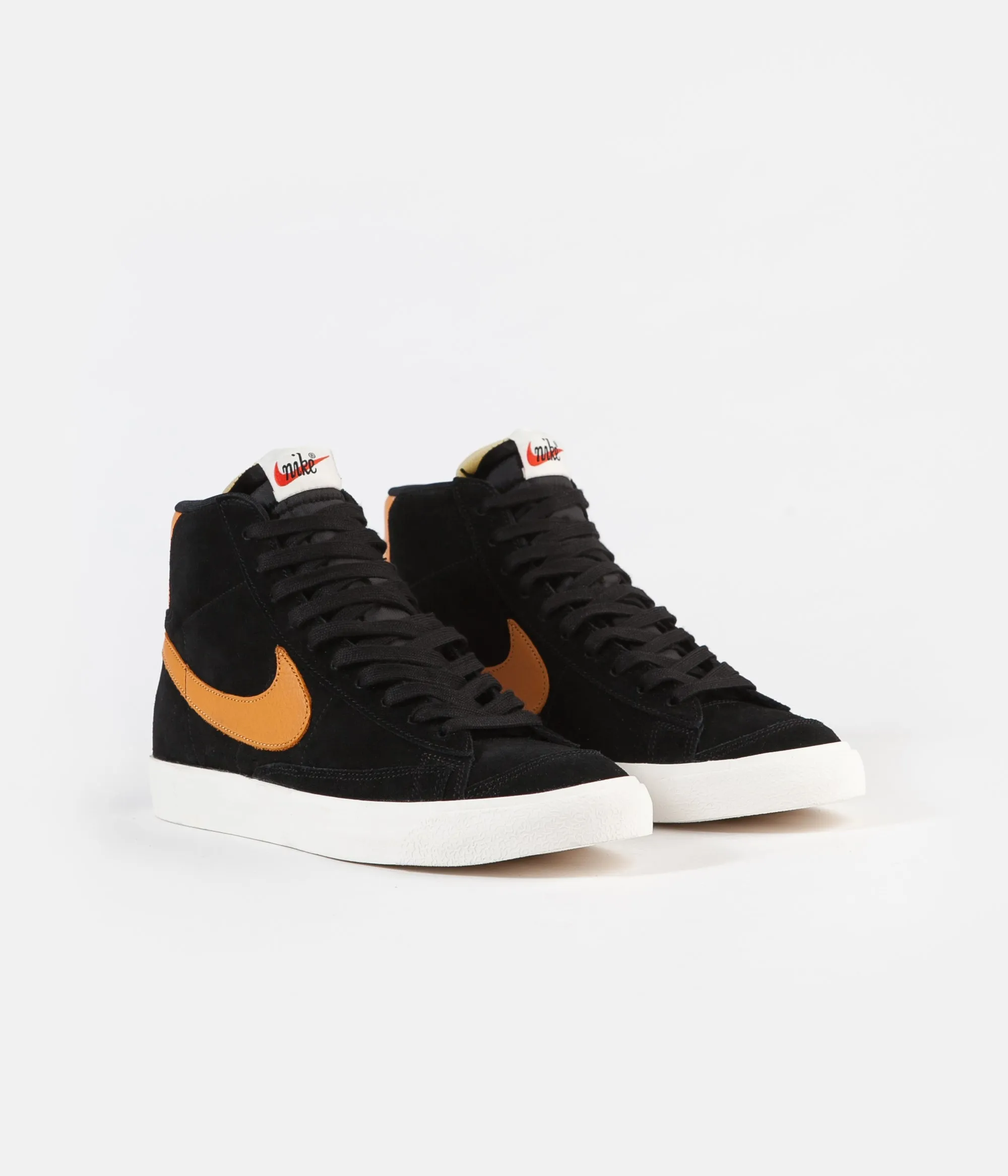 Nike Blazer '77 Shoes - Black / Amber Rise - Sail