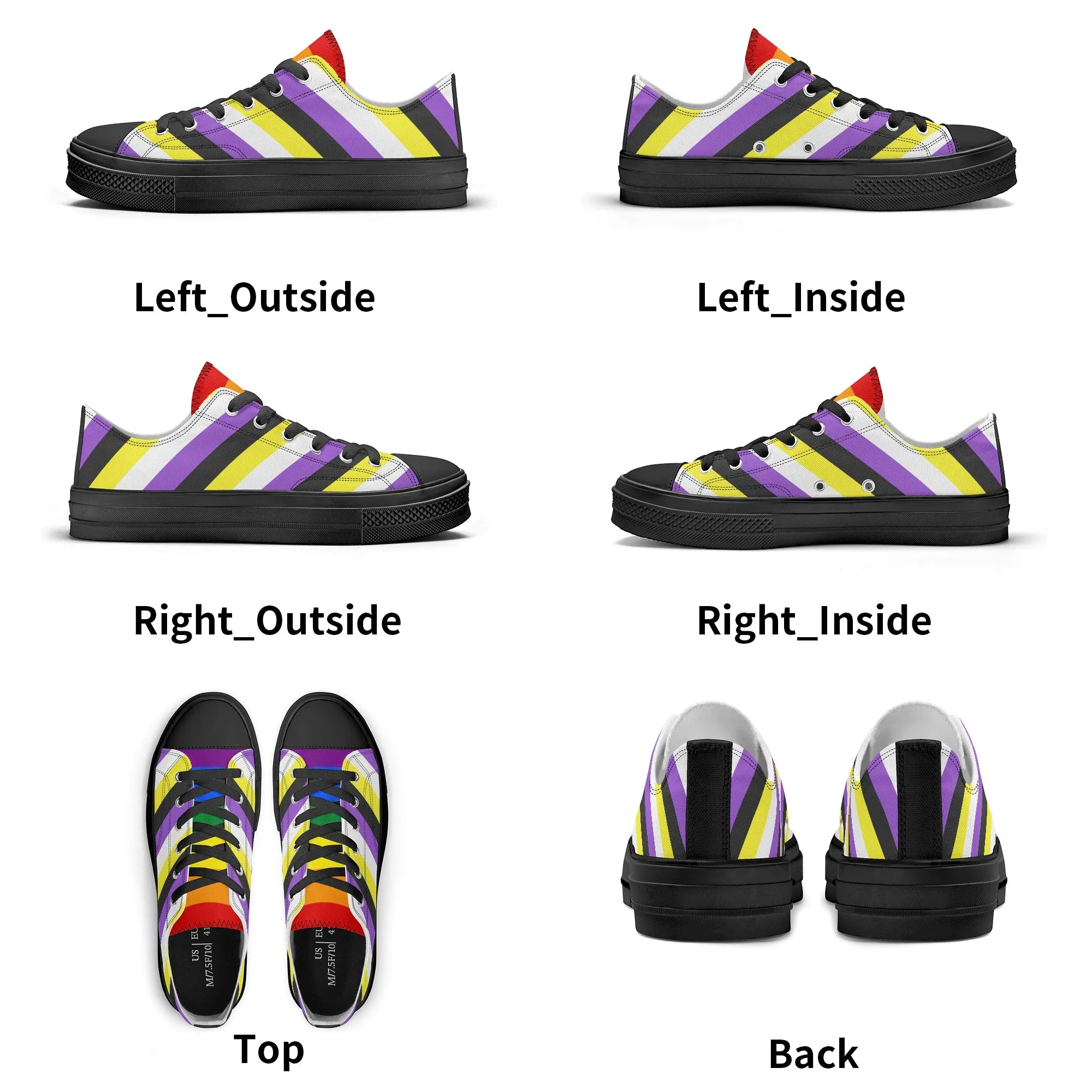 Nonbinary Pride Collection - Womens Classic Low Top Canvas Shoes for the LGBTQIA  community