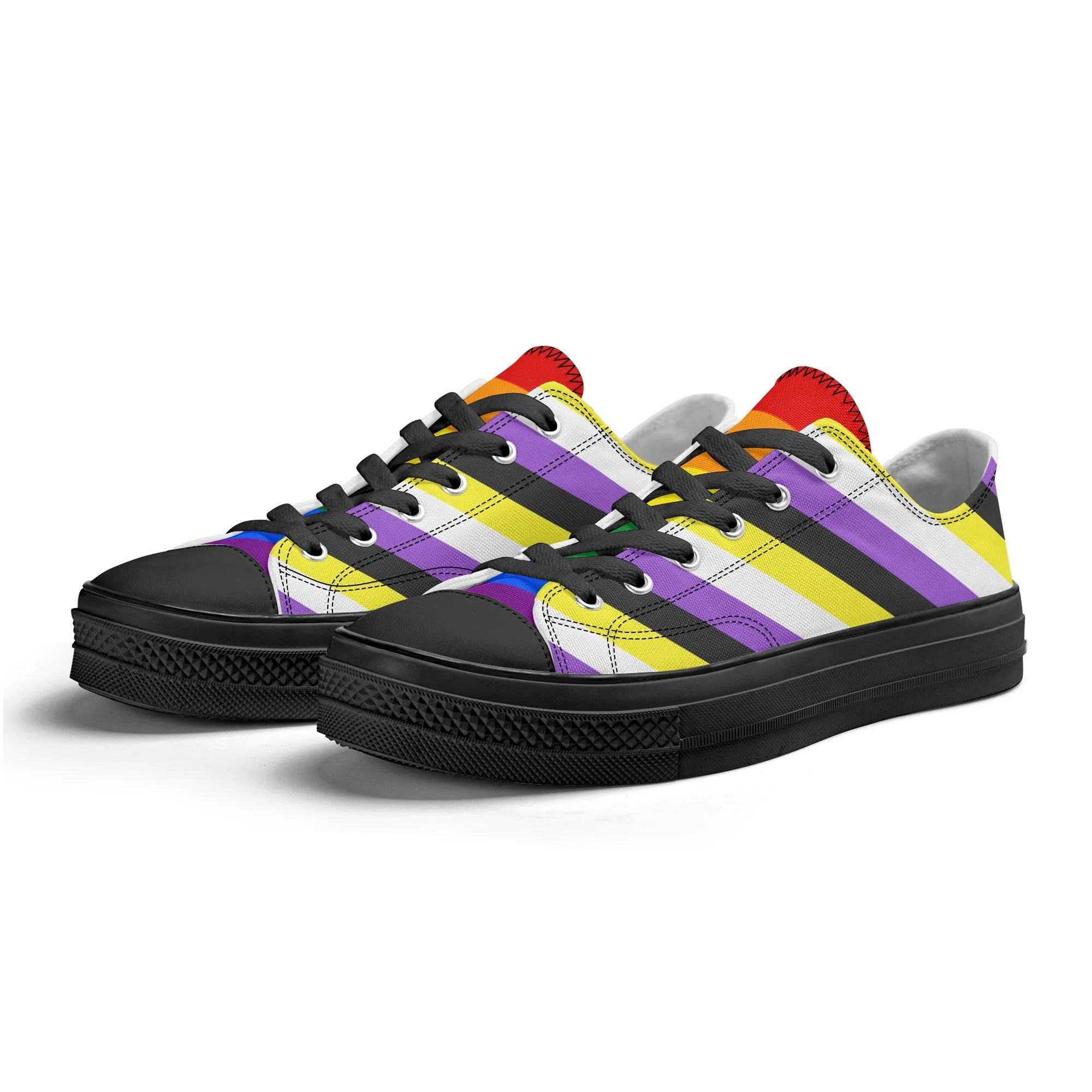 Nonbinary Pride Collection - Womens Classic Low Top Canvas Shoes for the LGBTQIA  community