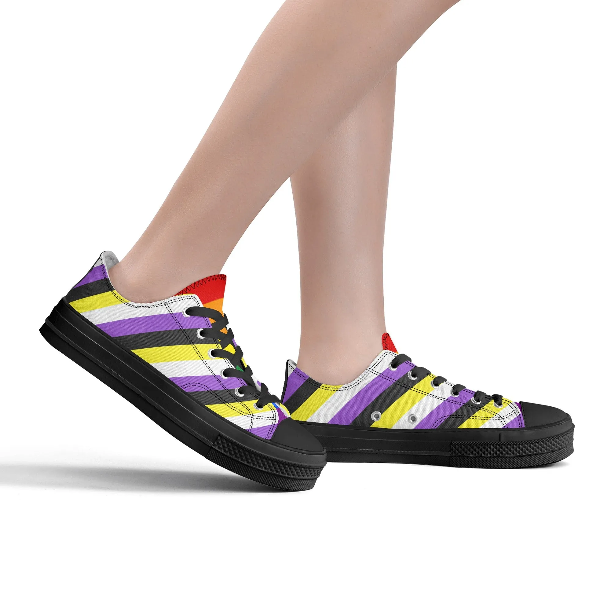 Nonbinary Pride Collection - Womens Classic Low Top Canvas Shoes for the LGBTQIA  community
