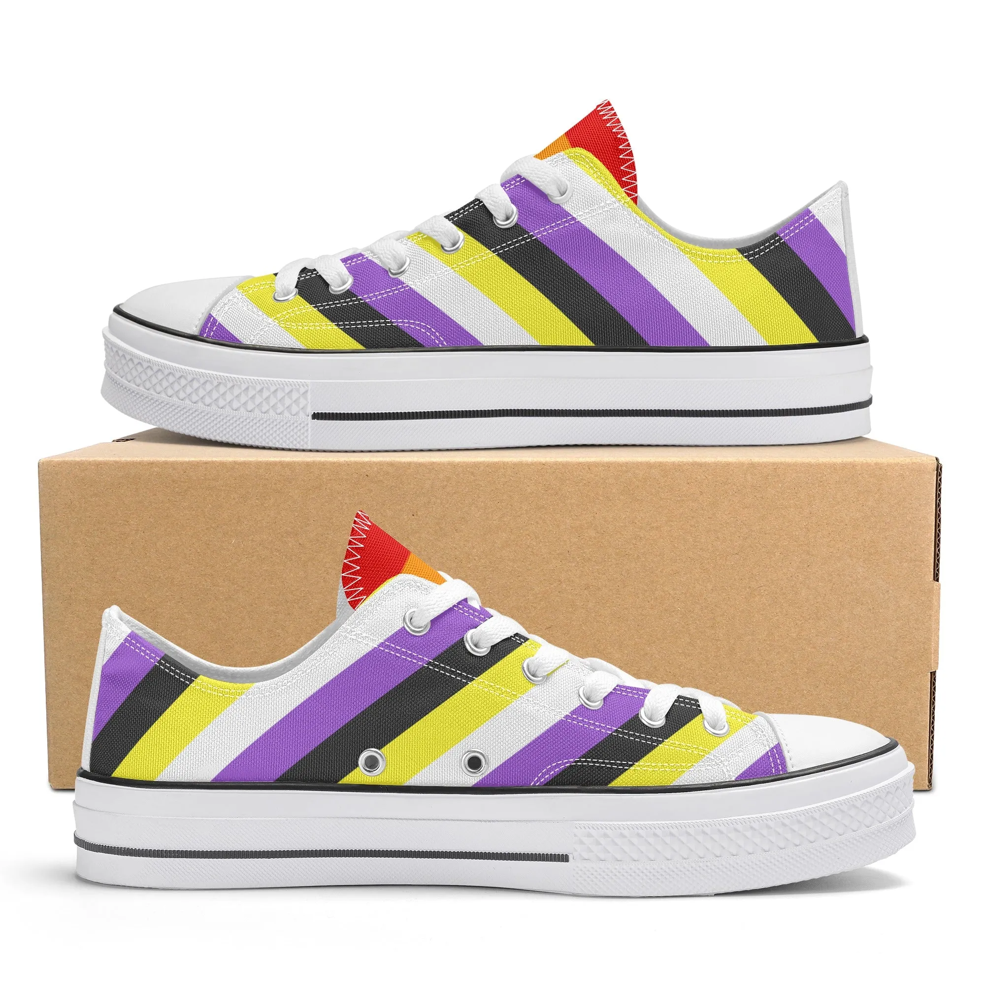 Nonbinary Pride Collection - Womens Classic Low Top Canvas Shoes for the LGBTQIA  community