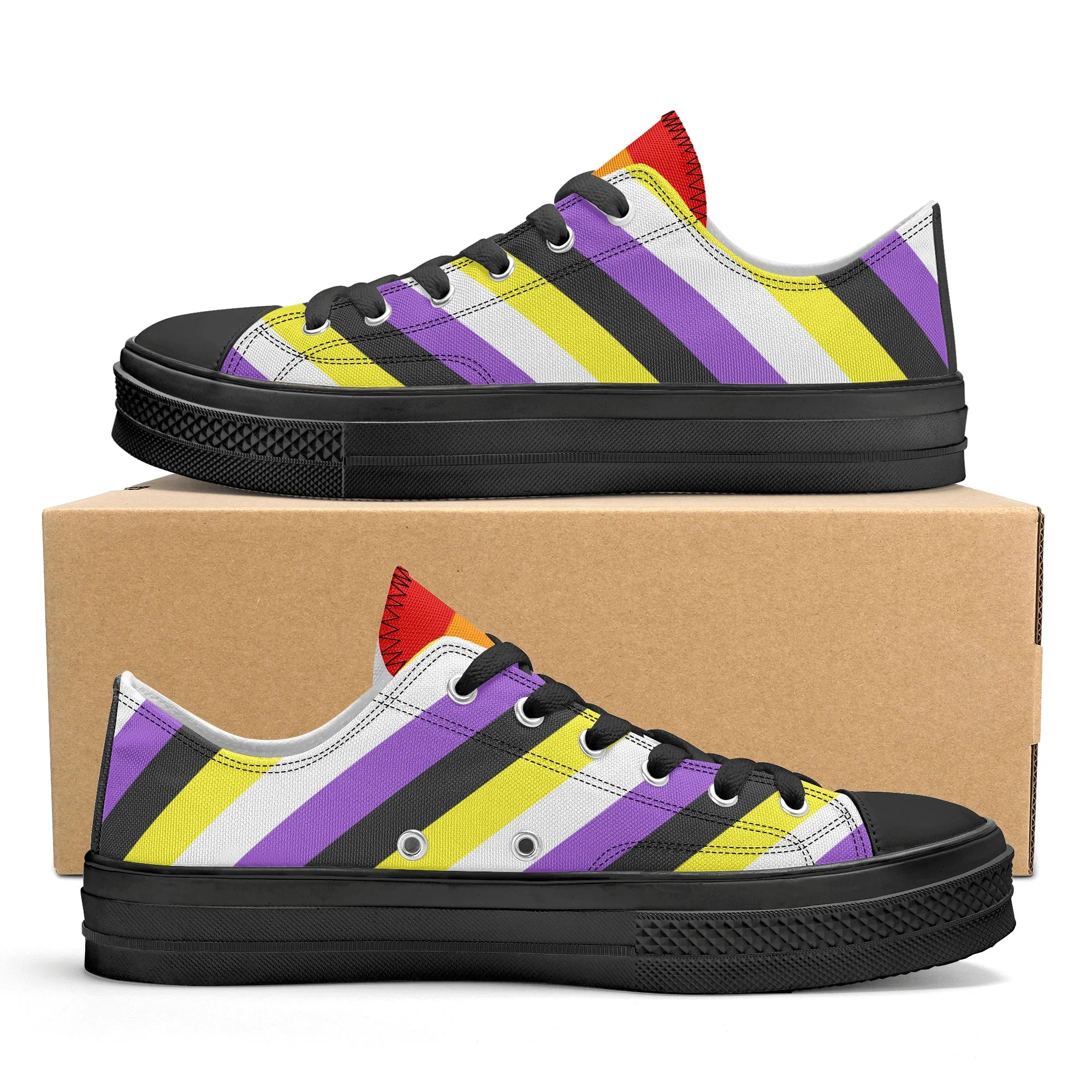 Nonbinary Pride Collection - Womens Classic Low Top Canvas Shoes for the LGBTQIA  community