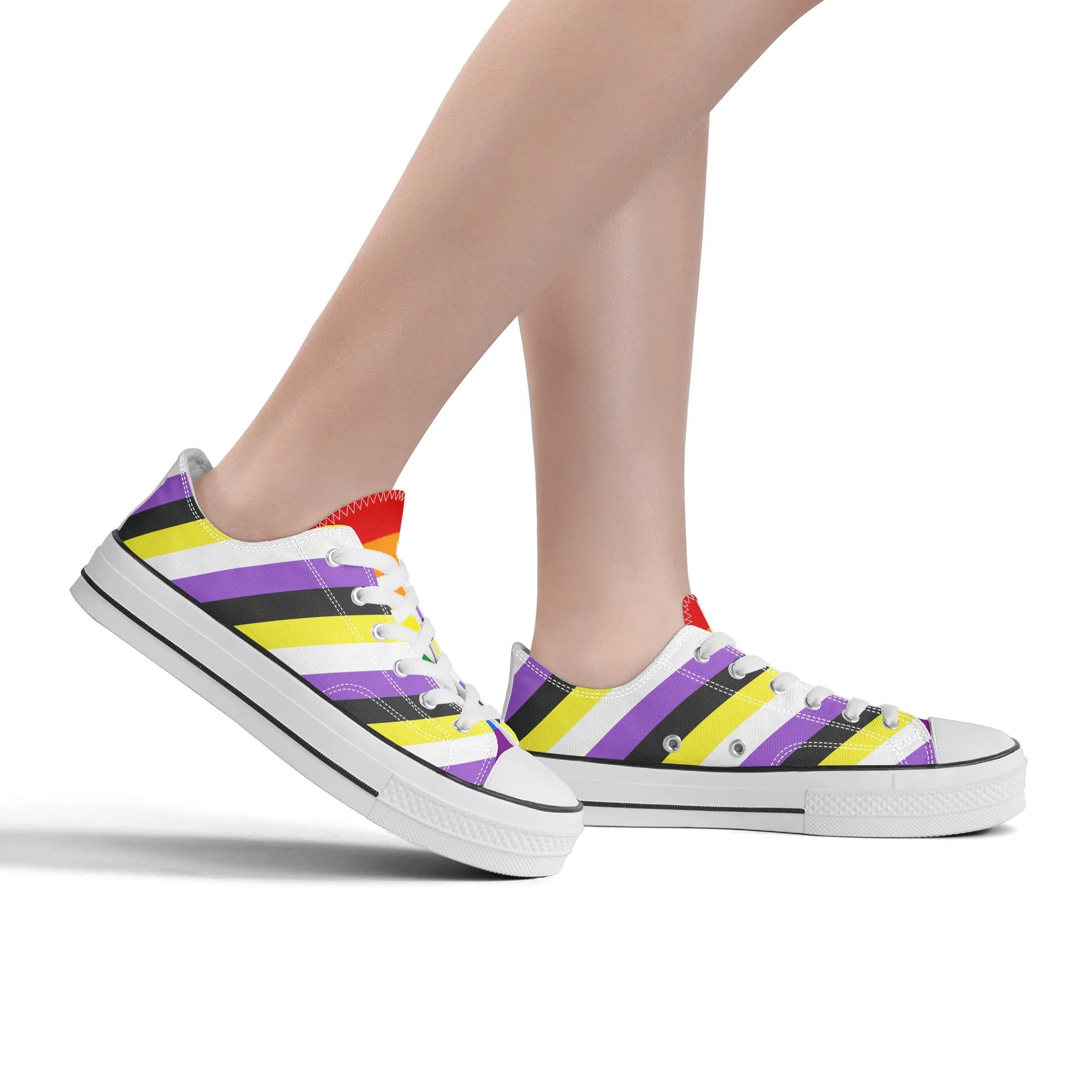 Nonbinary Pride Collection - Womens Classic Low Top Canvas Shoes for the LGBTQIA  community