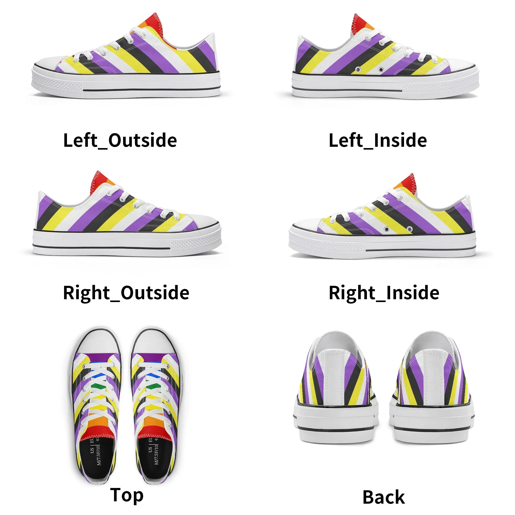 Nonbinary Pride Collection - Womens Classic Low Top Canvas Shoes for the LGBTQIA  community