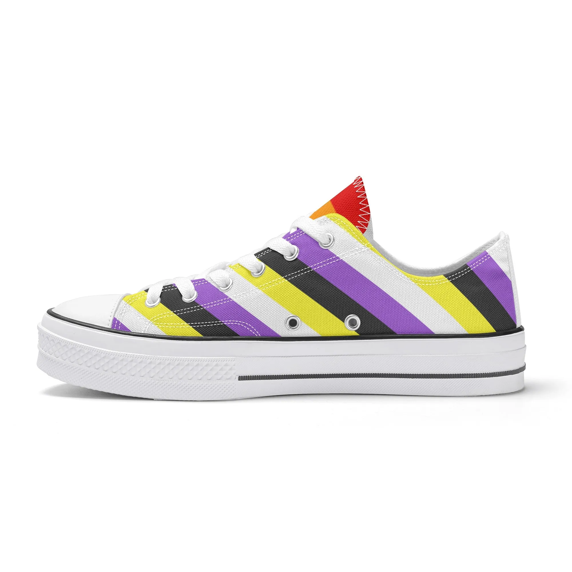 Nonbinary Pride Collection - Womens Classic Low Top Canvas Shoes for the LGBTQIA  community