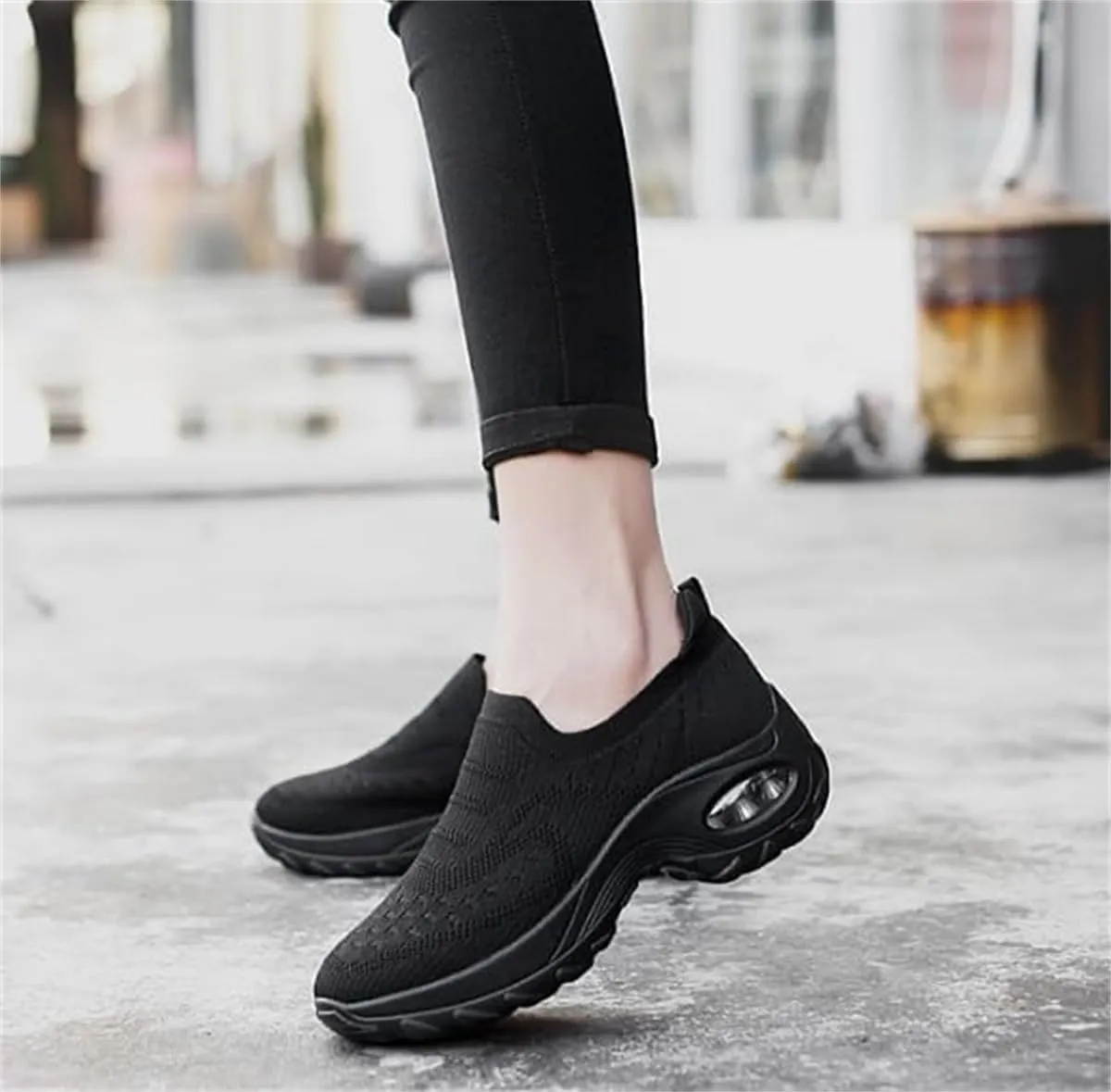 Orthoture Women's Shoes,Air Cushion Slip On Walking Shoes,Arch Support Comfort Breathable Mesh Orthopedic Platform Sneakers