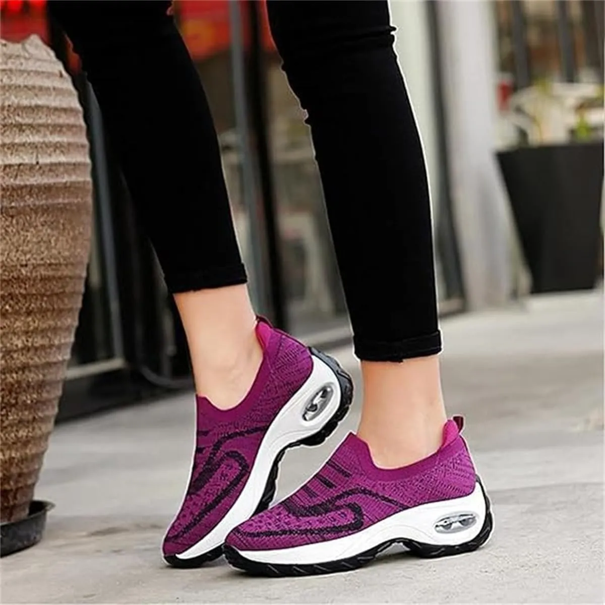 Orthoture Women's Shoes,Air Cushion Slip On Walking Shoes,Arch Support Comfort Breathable Mesh Orthopedic Platform Sneakers