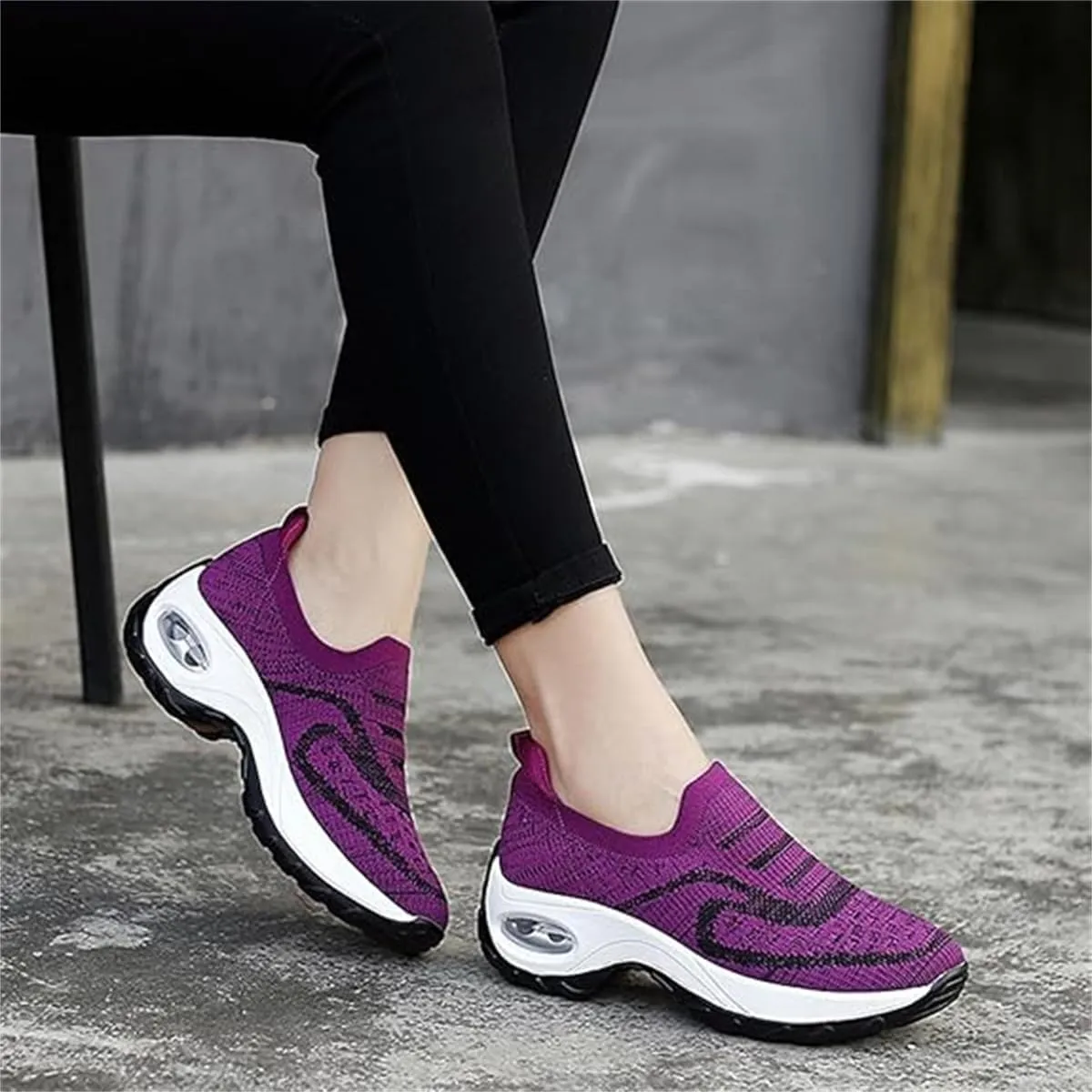 Orthoture Women's Shoes,Air Cushion Slip On Walking Shoes,Arch Support Comfort Breathable Mesh Orthopedic Platform Sneakers