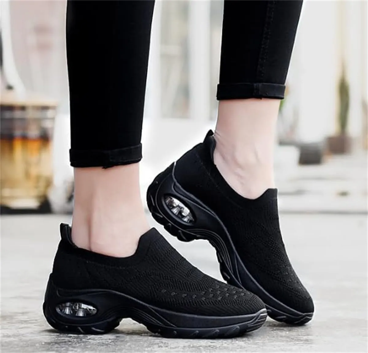 Orthoture Women's Shoes,Air Cushion Slip On Walking Shoes,Arch Support Comfort Breathable Mesh Orthopedic Platform Sneakers