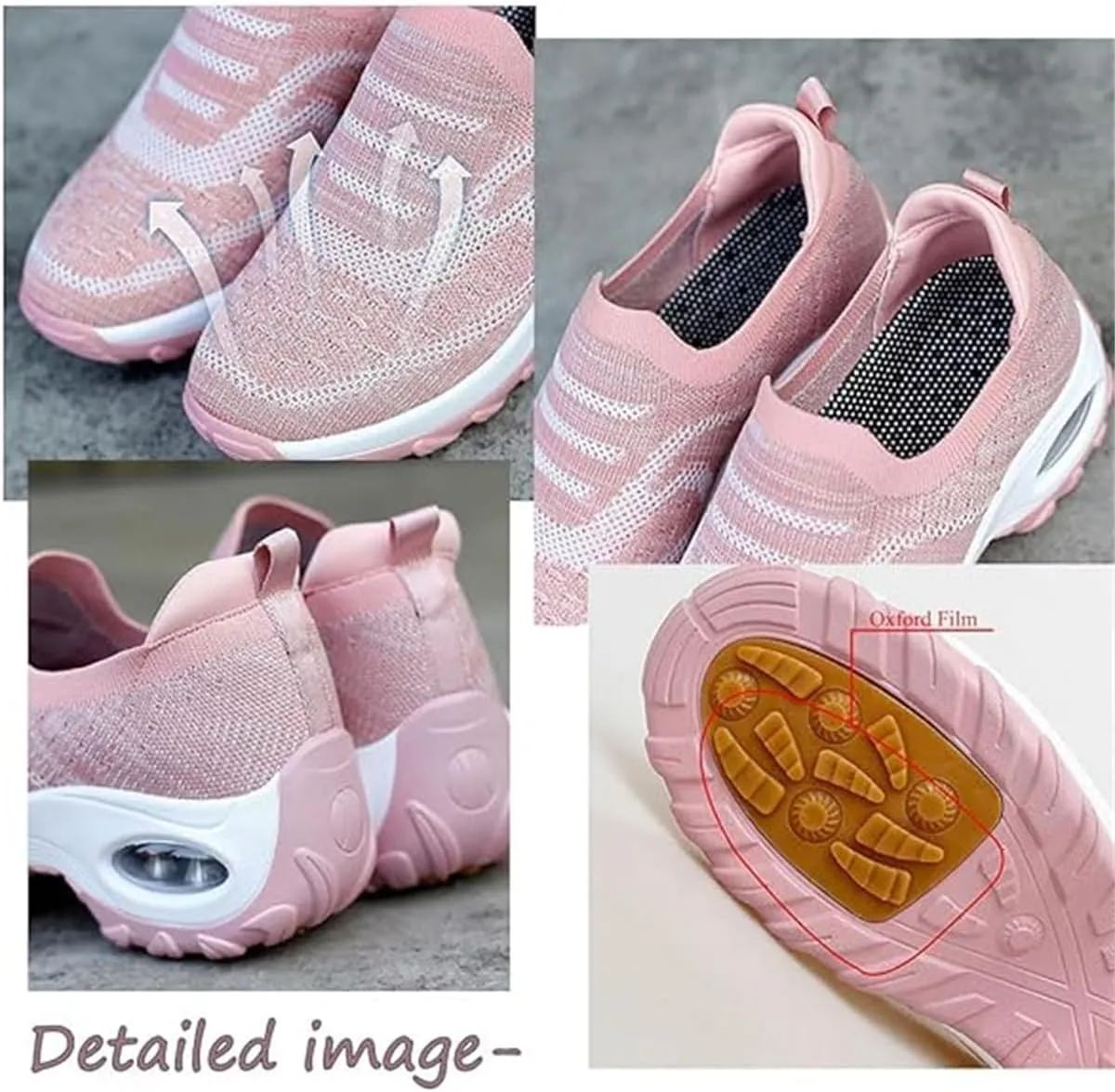 Orthoture Women's Shoes,Air Cushion Slip On Walking Shoes,Arch Support Comfort Breathable Mesh Orthopedic Platform Sneakers