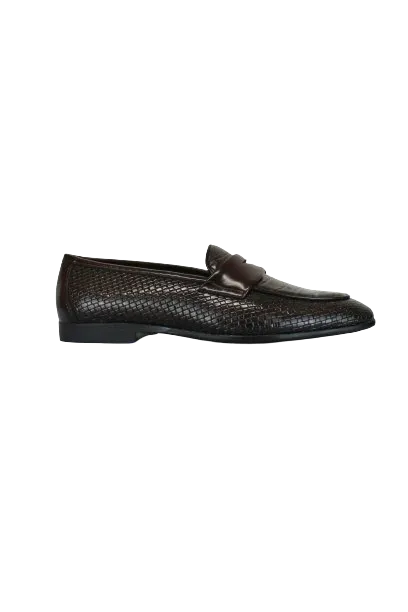 P CROUCH & CO Ox Blood Brown Croc