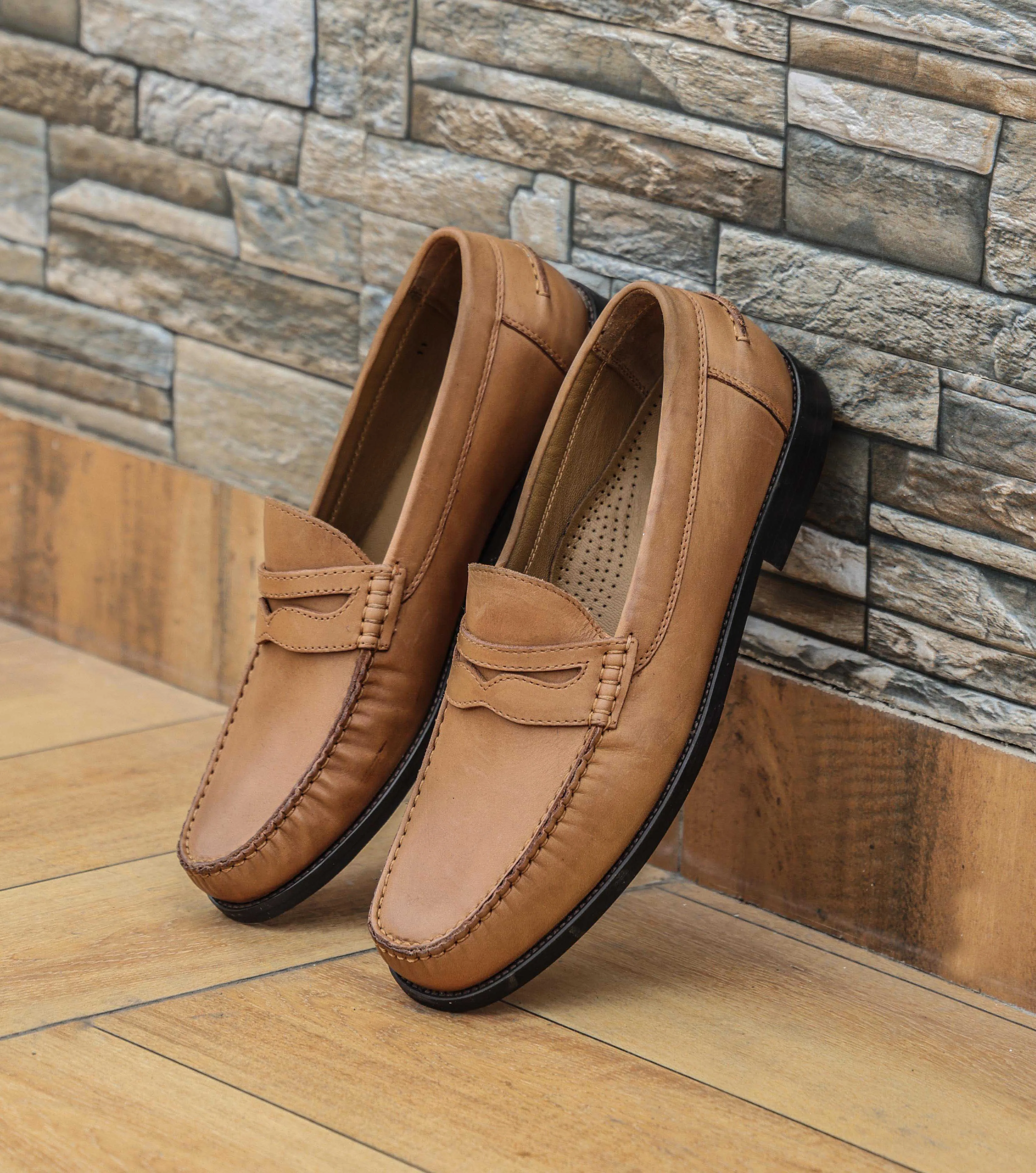 Premium Tan Leather Shoes, Art: LS-1102