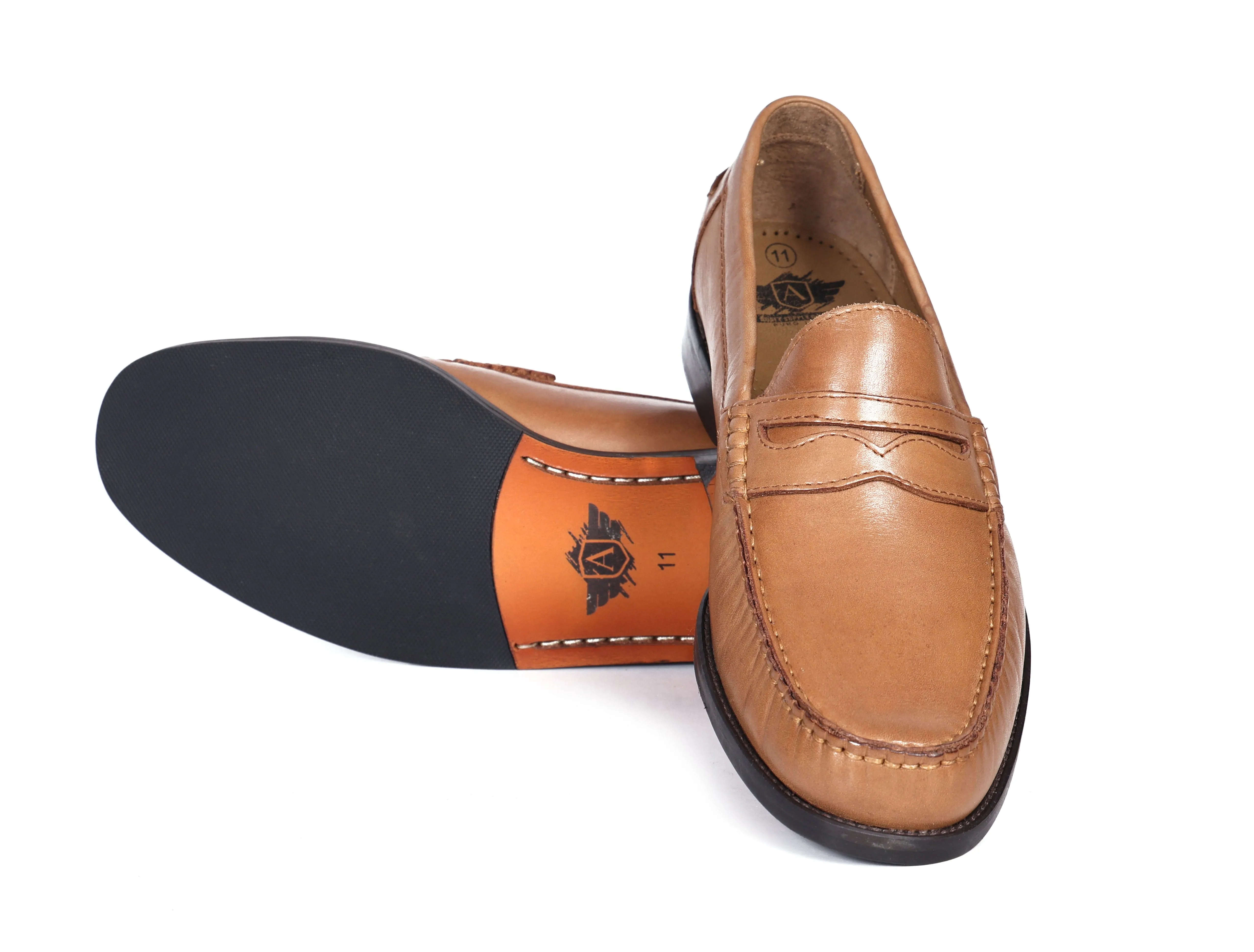 Premium Tan Leather Shoes, Art: LS-1102