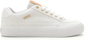 PUMA Women's Court Classic Vulc Shoes, Alpine Snow-Toasted Almond-White, 5.5