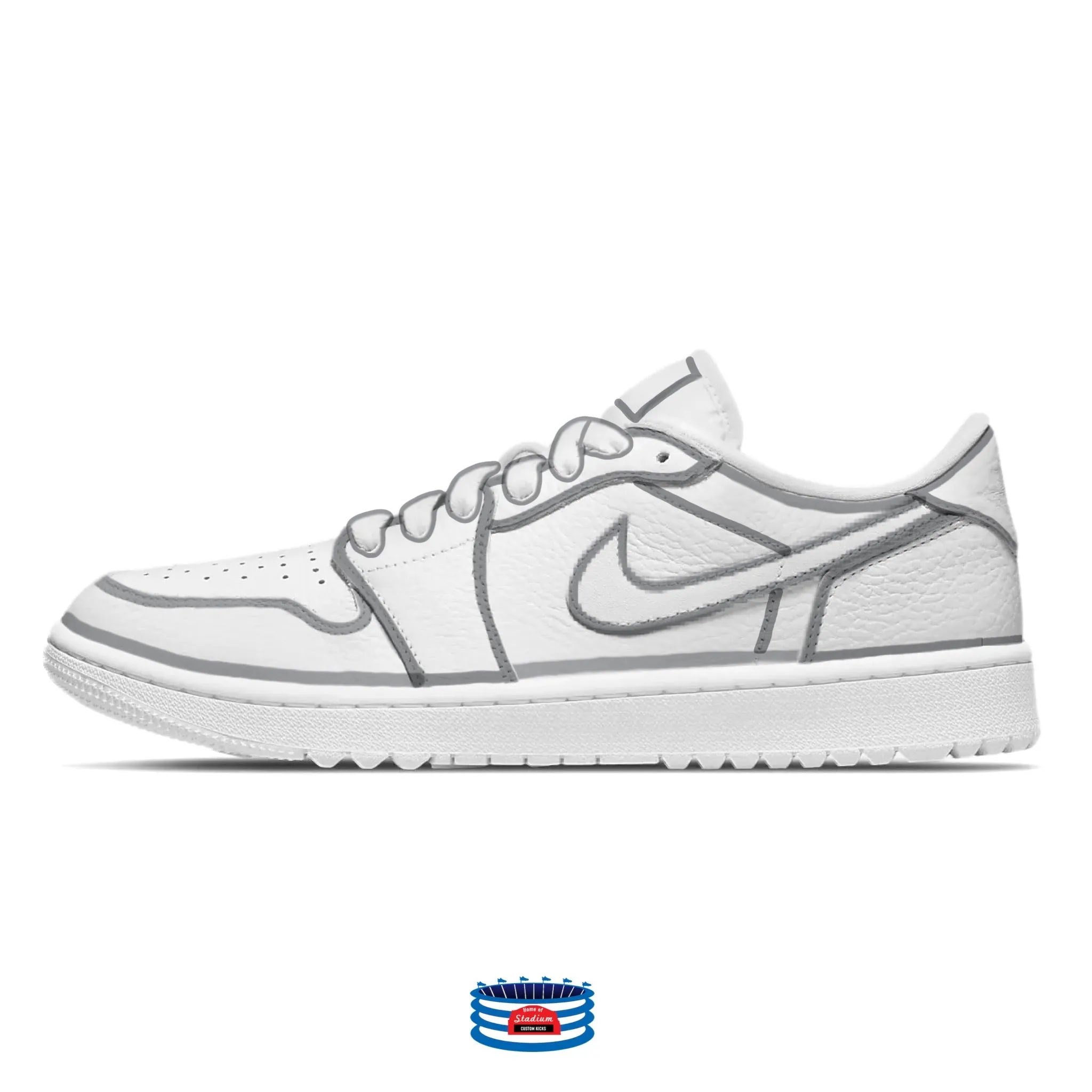 "Gray Lines" Jordan 1 Golf Shoes