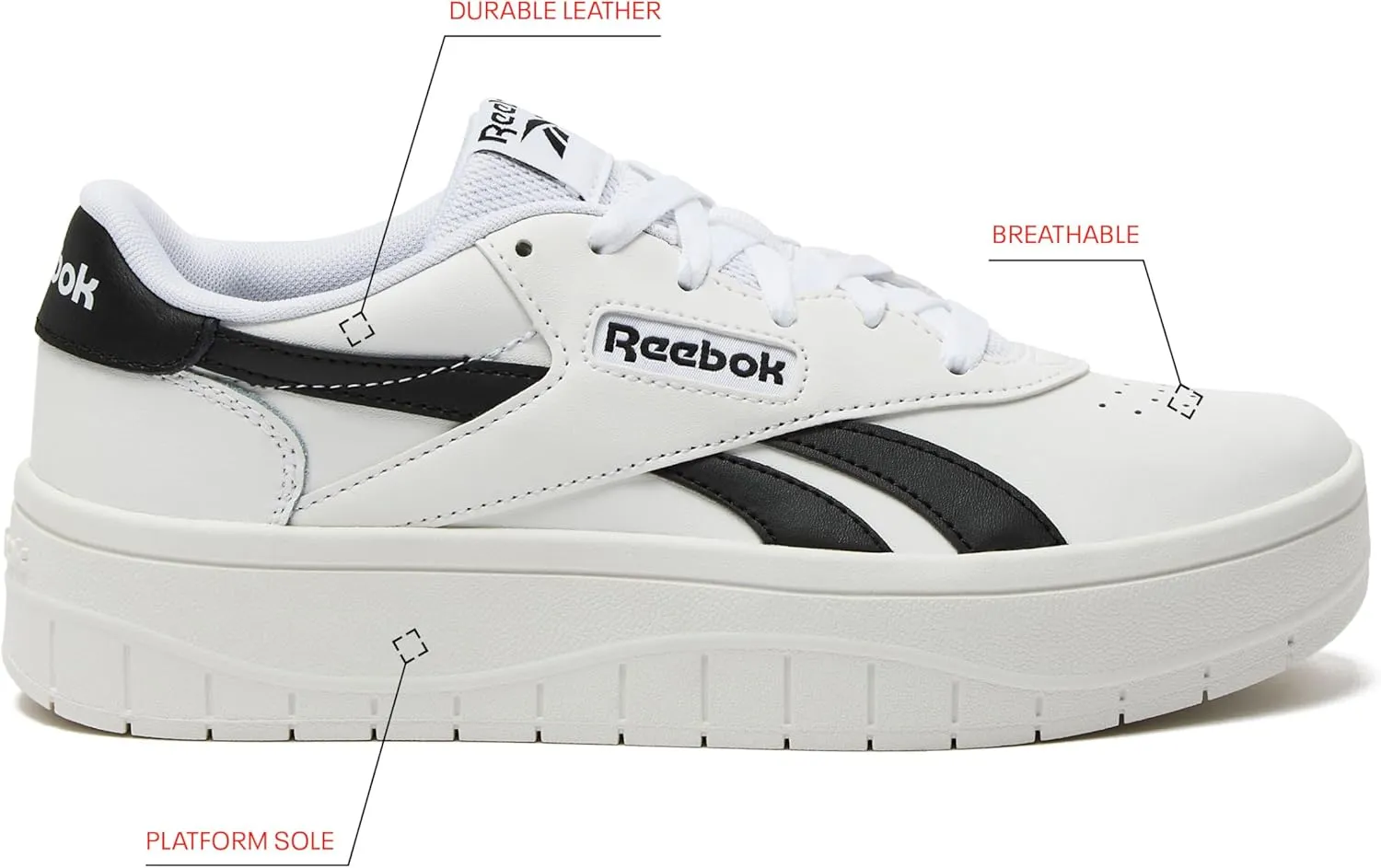 Reebok Court Advance Surge Platform Womens Sneakers, Fashion Tennis Shoes for Women