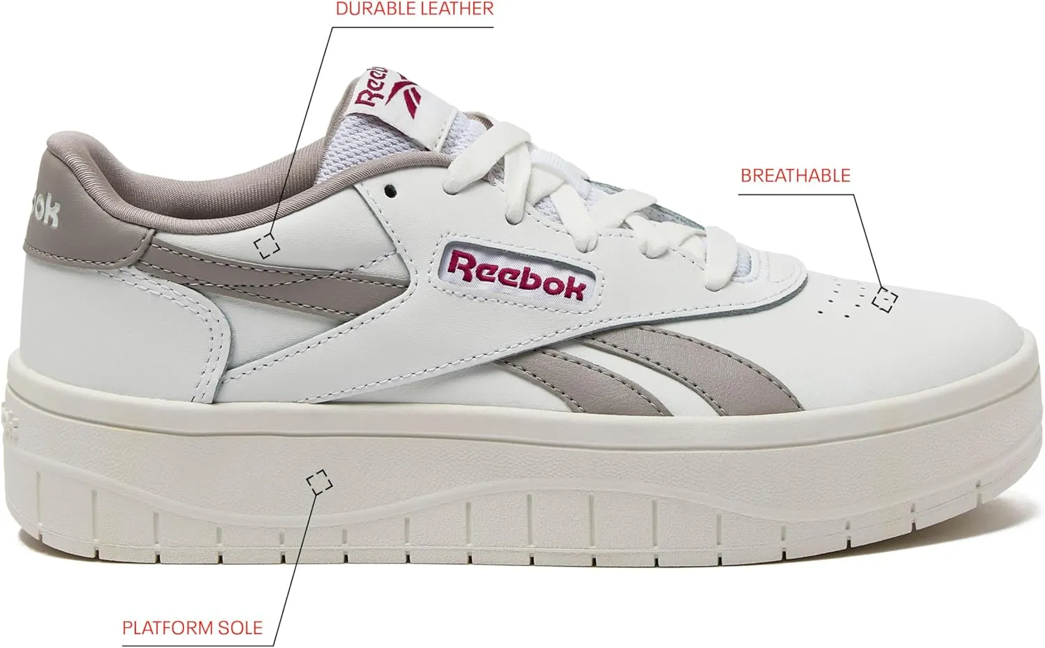 Reebok Court Advance Surge Platform Womens Sneakers, Fashion Tennis Shoes for Women