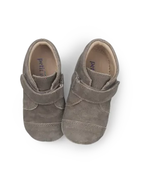 Shoe with Velcro - Taupe suede