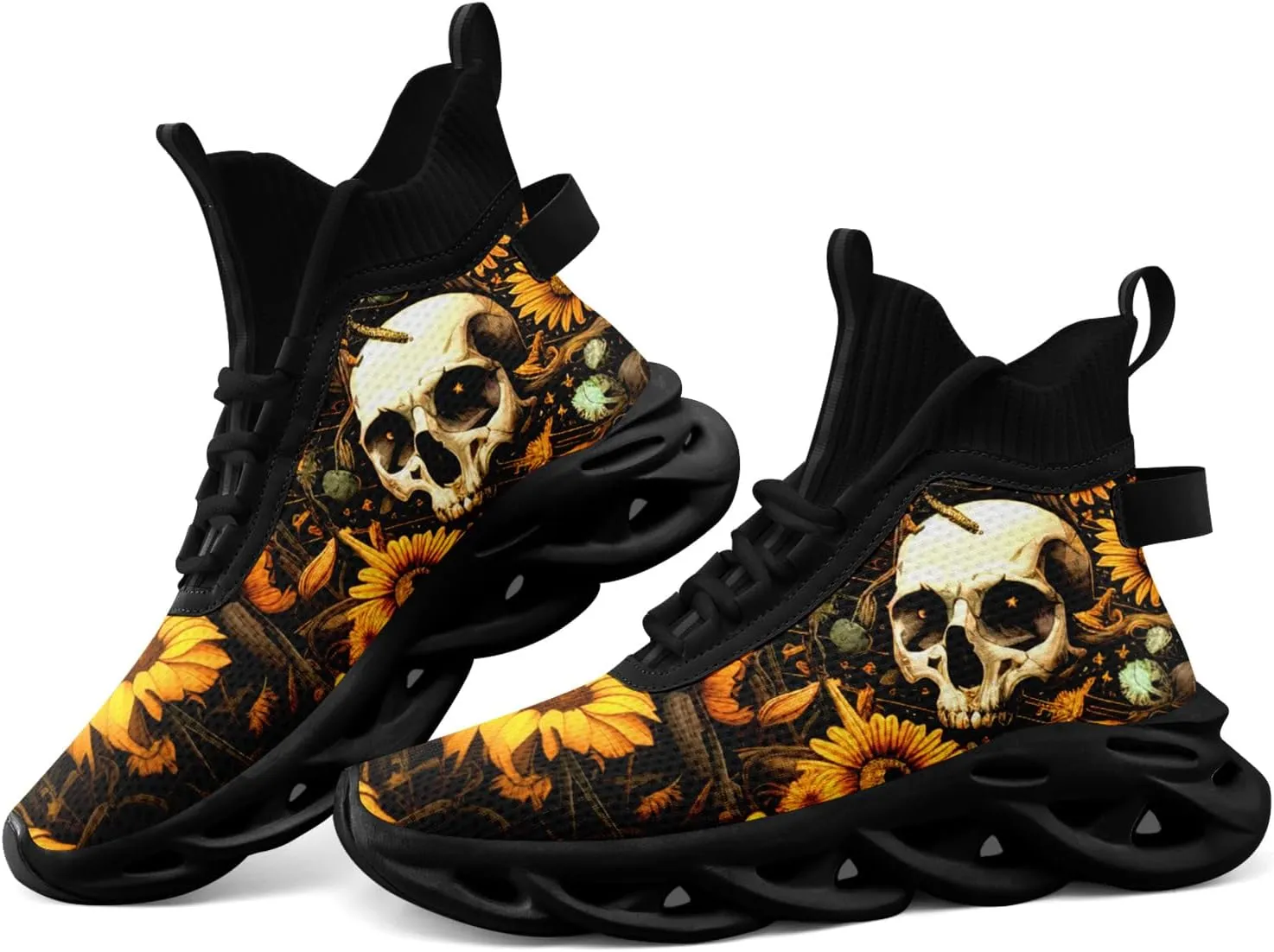 Skull Running Shoes for Men Women Fashion Sneakers Lightweight Breathable Athletic Trainer Walking Tennis Shoes