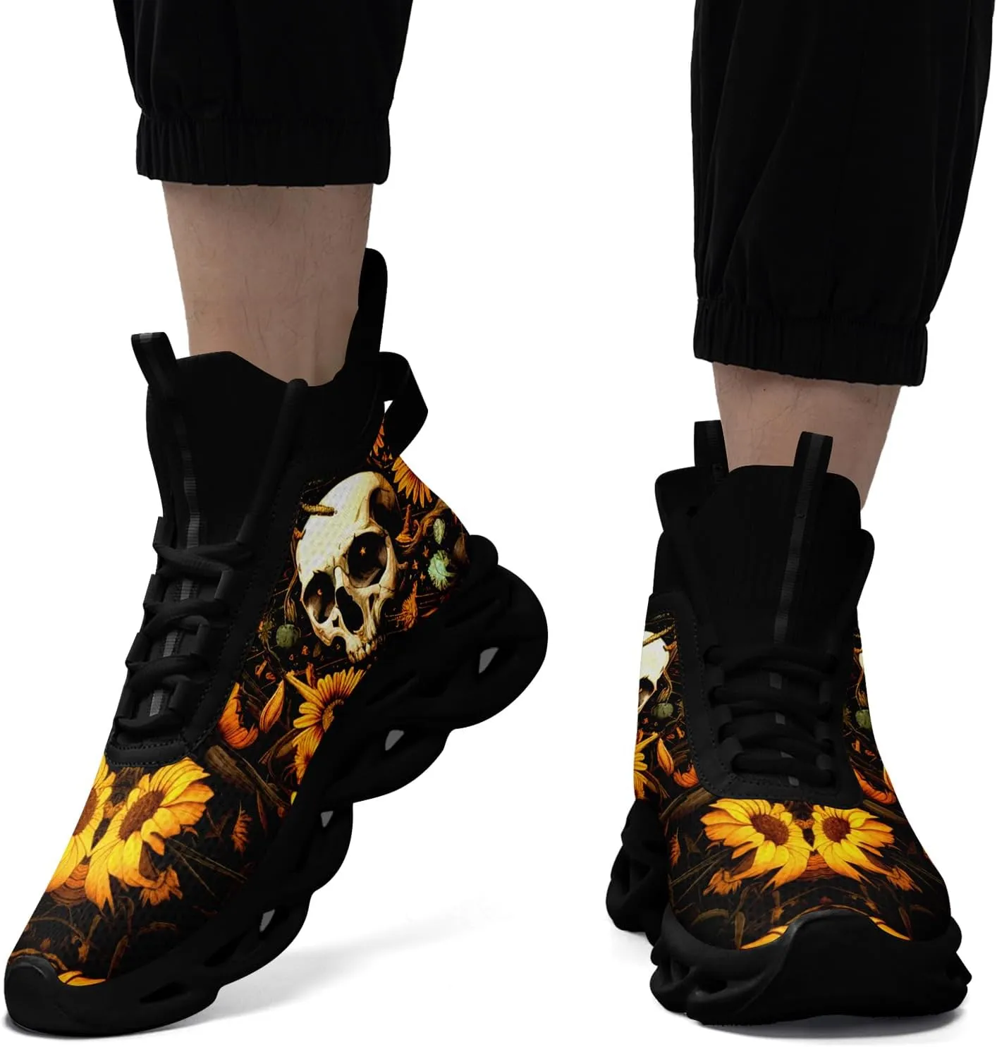 Skull Running Shoes for Men Women Fashion Sneakers Lightweight Breathable Athletic Trainer Walking Tennis Shoes