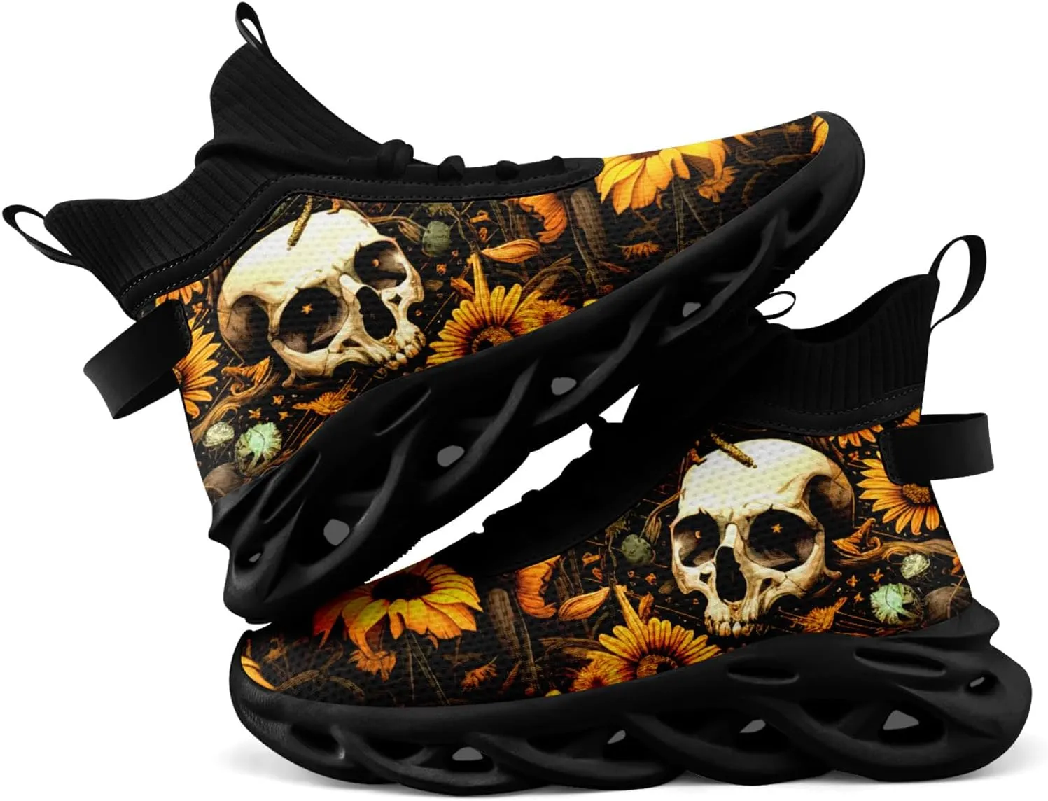 Skull Running Shoes for Men Women Fashion Sneakers Lightweight Breathable Athletic Trainer Walking Tennis Shoes