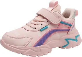 Sneakers for Girls Fashion Tennis Shoes Kids Lightweight Running Casual Comfortable Walking Shoes with Hook and Loop