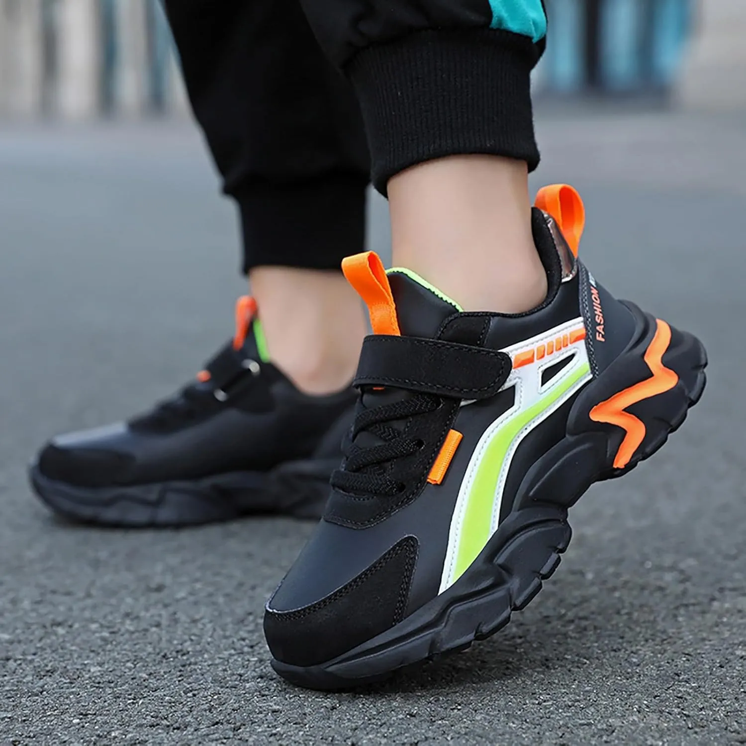 Sneakers for Girls Fashion Tennis Shoes Kids Lightweight Running Casual Comfortable Walking Shoes with Hook and Loop