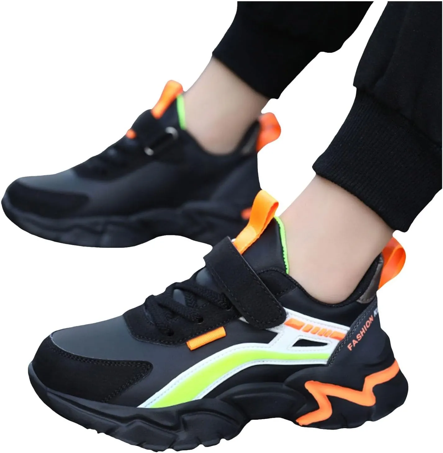 Sneakers for Girls Fashion Tennis Shoes Kids Lightweight Running Casual Comfortable Walking Shoes with Hook and Loop