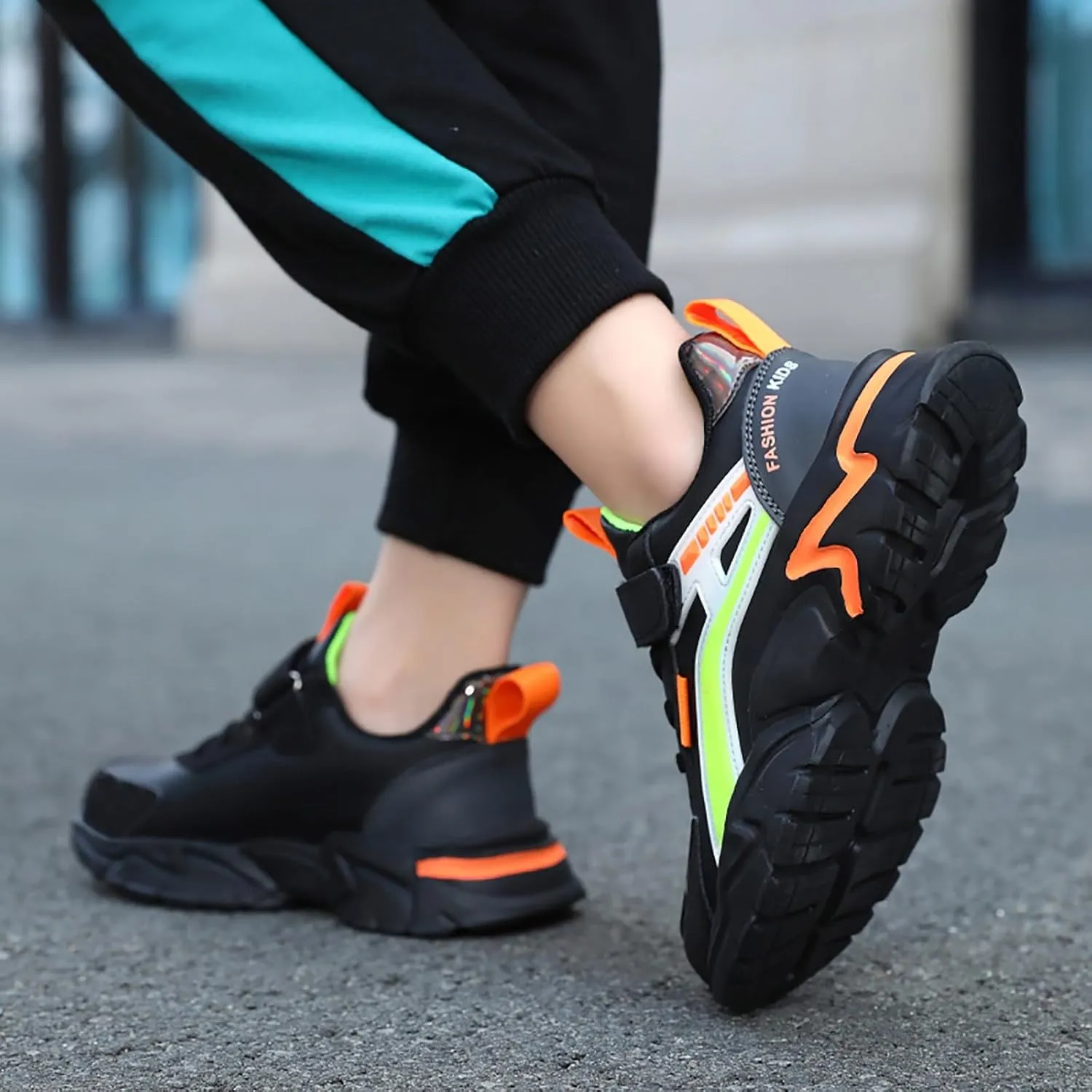 Sneakers for Girls Fashion Tennis Shoes Kids Lightweight Running Casual Comfortable Walking Shoes with Hook and Loop