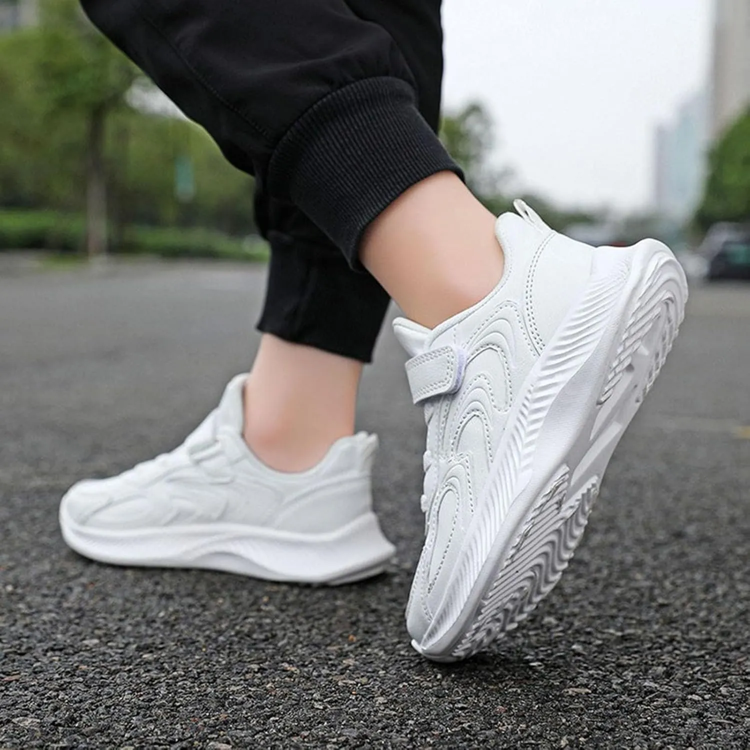 Sneakers for Girls Tennis Non Slip Kids Athletic Running Walking Shoes Breathable Lightweight Lace Up Sport Sneakers