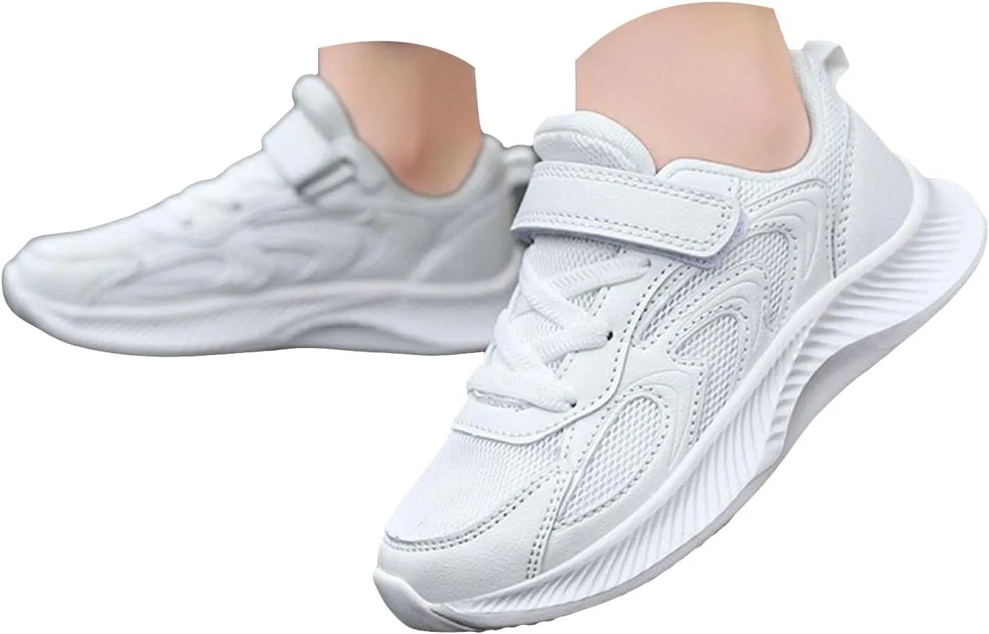 Sneakers for Girls Tennis Non Slip Kids Athletic Running Walking Shoes Breathable Lightweight Lace Up Sport Sneakers