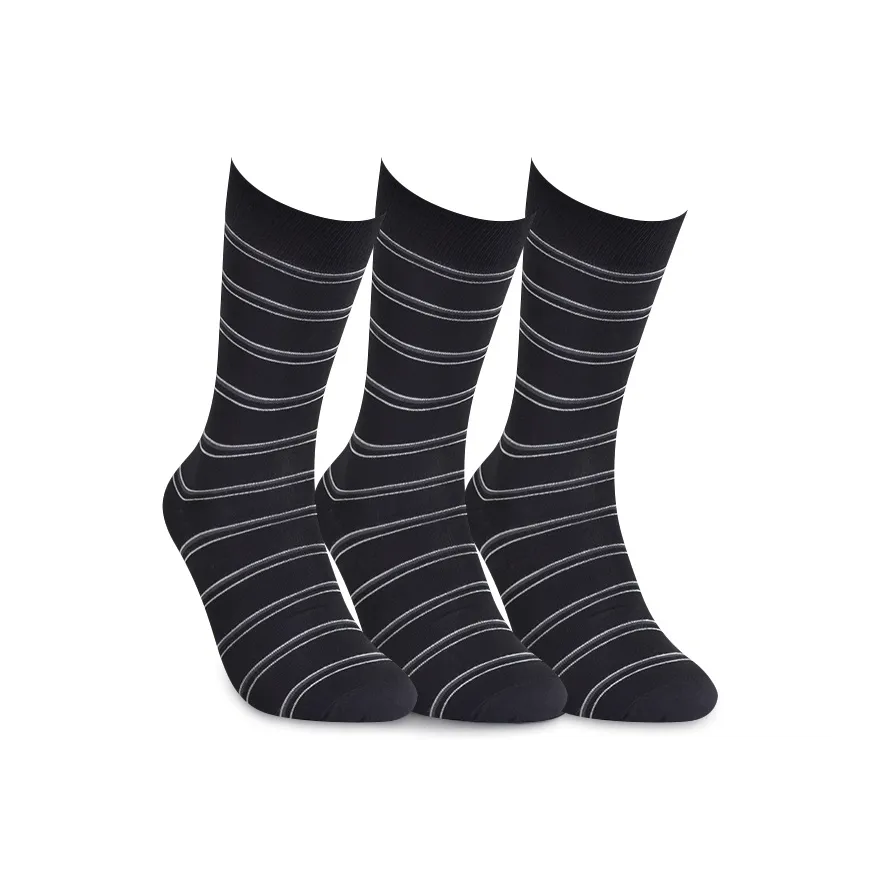 Striped Sock 3-pack Black / White / Grey