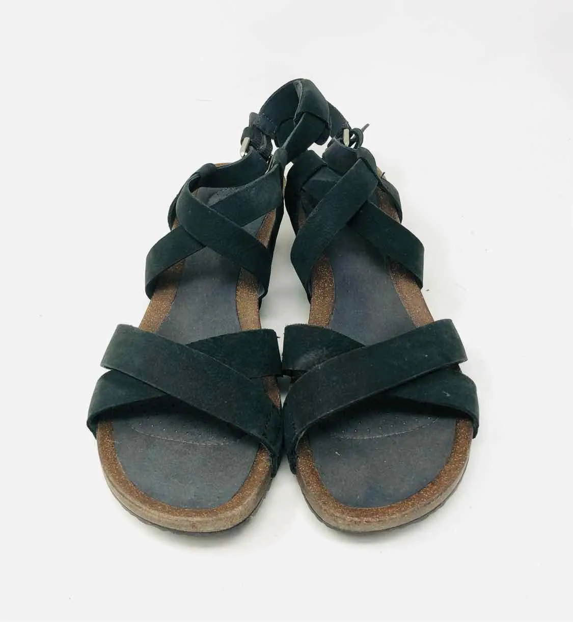 Teva Size 10 Black Crisscross Suede Shoes Wedge Sandal