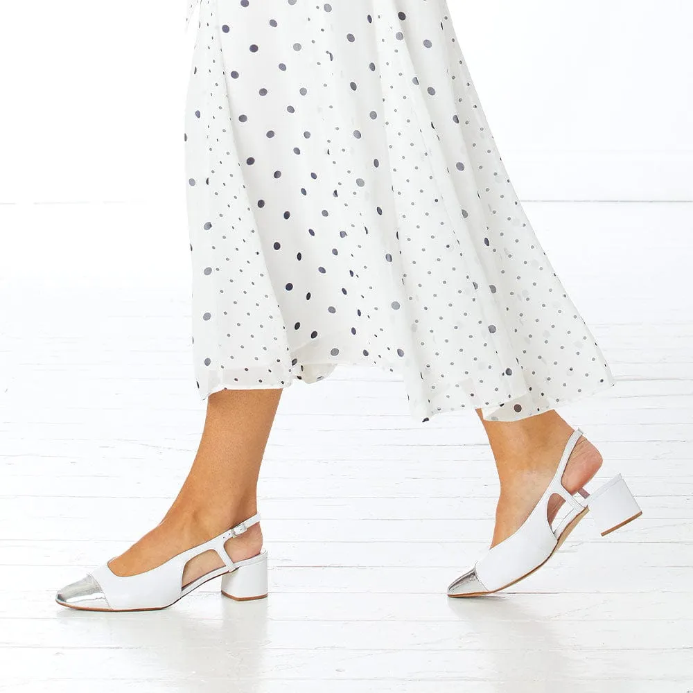 Venus: White & Silver Leather