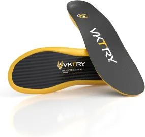 VKTRY Gold Carbon Fiber Performance Insoles –Customized Inserts, Non-Cleated Shoes–Basketball, Volleyball, Racquet Sports, Running & More–Run Faster, Jump Higher, Recover Quicker, Protect from Injury