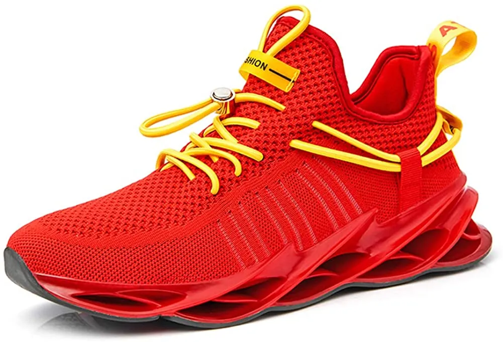 White Men's Running Shoes Breathable Mesh Sneakers