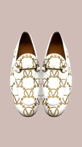 white v sign shoes
