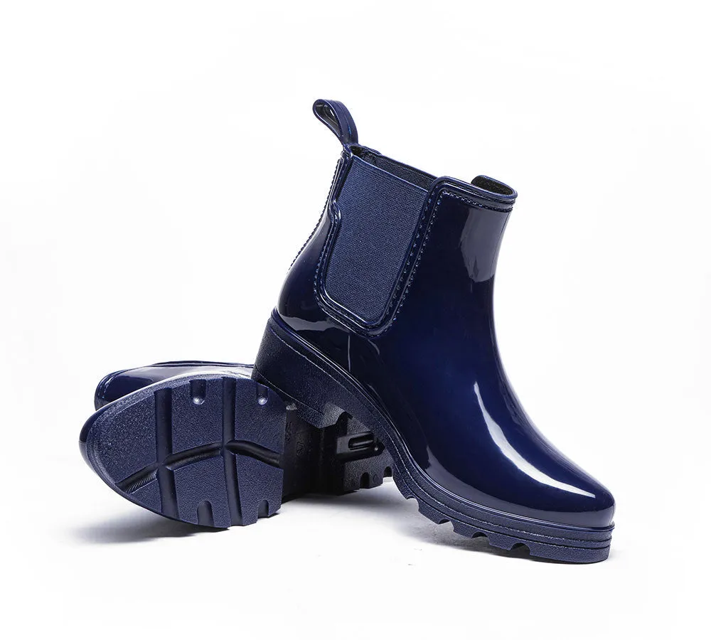 Women Rainboots Waterproof Ankle Gumboots Vivily With Wool Insole