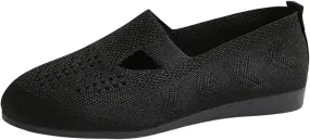 Women's Ballet Flats Soft Knit Lightweight Round Toe Slip On Comfort Ballerina Flat Shoes for Walking