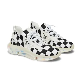 Women's Mesh Sneakers Running Shoes Checkered Print Shock Absorbing Soles