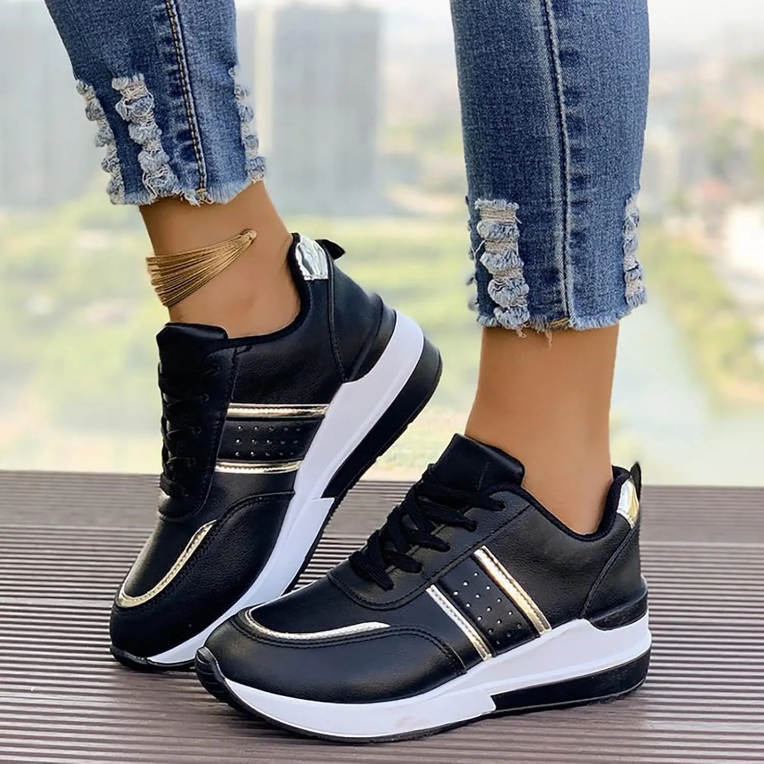 Womens Non Slip Slip On Shoes Casual Walking Sneakers Lightweight Canvas Comfortable Flat Fashion Loafers